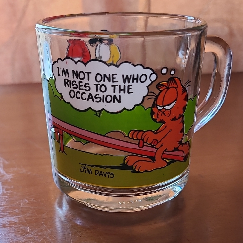 Garfield Glass Mug with Comic Design